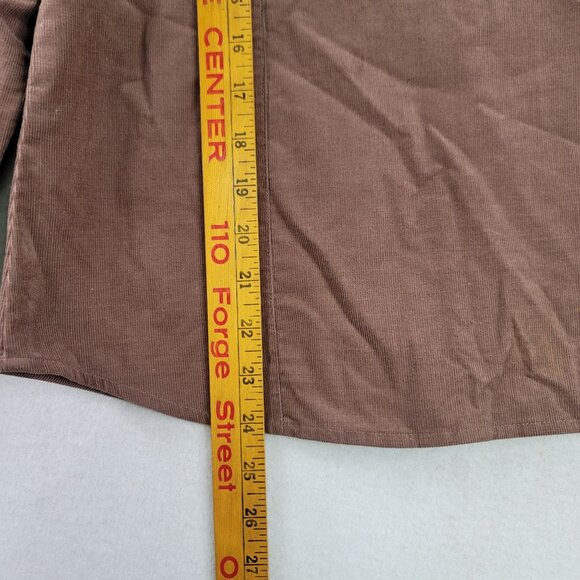Melrose Studio Western-Style Corduroy Button-Up Brown Medium Shirt Long Sleeve - Picture 11 of 11